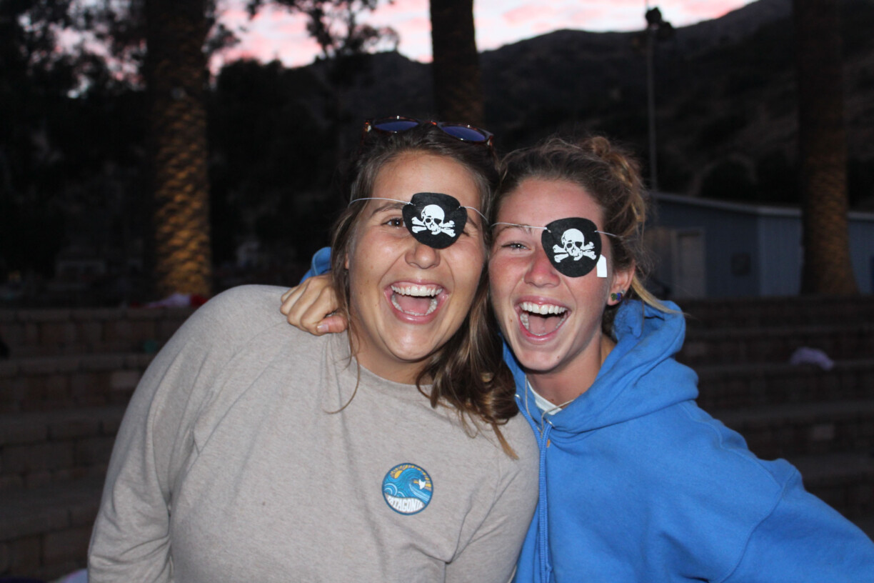Staff in pirate eye patches.